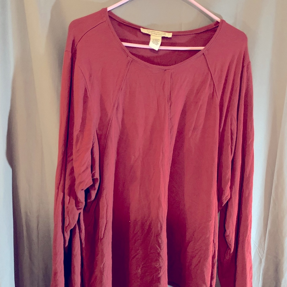 Freelance Women Burgundy long sleeve shirt Size 3x